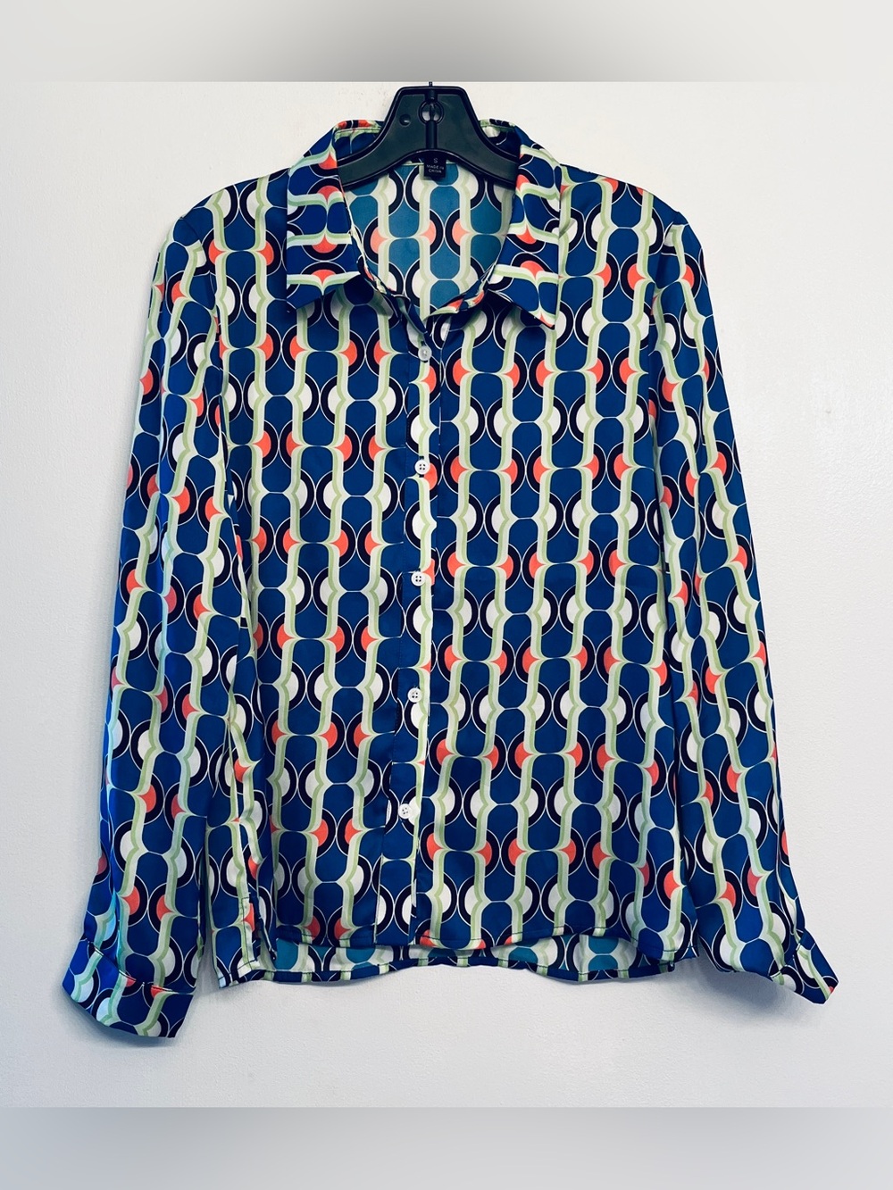 A.Z.l. Multicolor Geometric Print retro-inspired Blouse size S